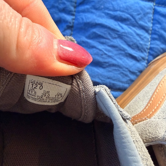 Kid’s Grey Velcro Vans - Picture 3 of 3